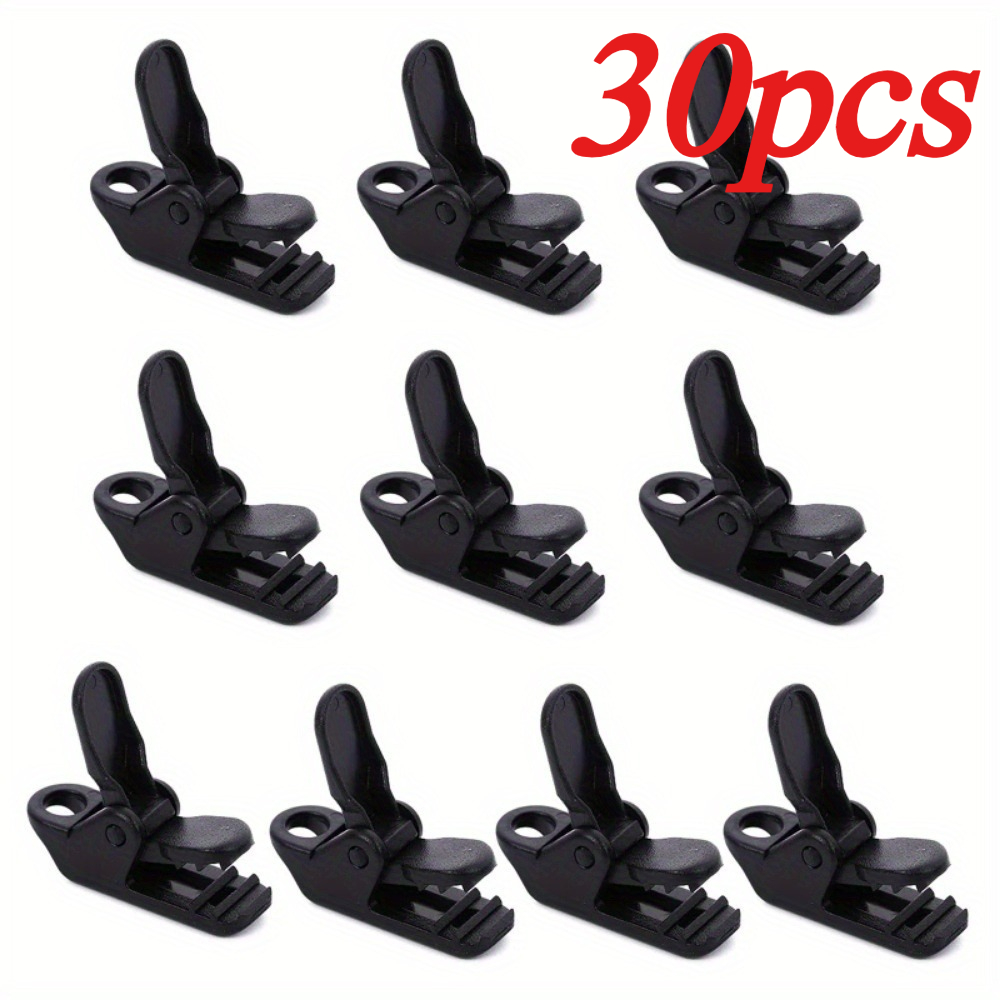TEMU 30 stuks Outdoor Tent Zeil Clips Versterkte Winddichte Tent Clips Multifunctionele Touw Gespen Haken Clip Ringen Clip Klemmen Zonnescherm Luifel