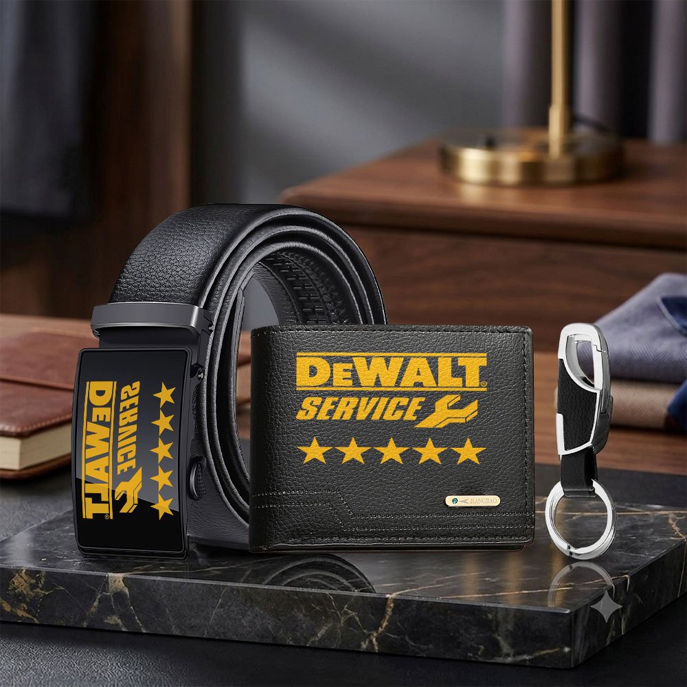 TEMU Men's Business 3pcs Set: For Men's Wallet + Belt + Keychain Combo Set. Suitable For Daily And Business Occasions. An Ideal Gift For Male On