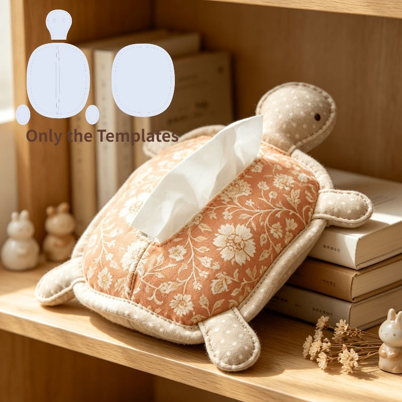 TEMU Lot de 5 pochoirs en PET de boîte à mouchoirs tortue, adaptés à la couture, au patchwork et au bricolage - Planche à découper réutilisable avec