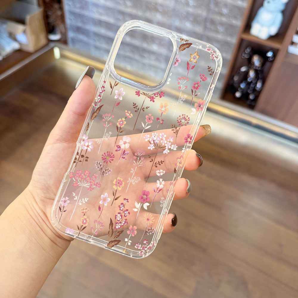 TEMU Phone Case - Aesthetic Clear Phone Case With A Pink For Iphone 16, 11, 15, 14, 13, And 12 Pro . Ideal As A Birthday Present For Women, Mother's
