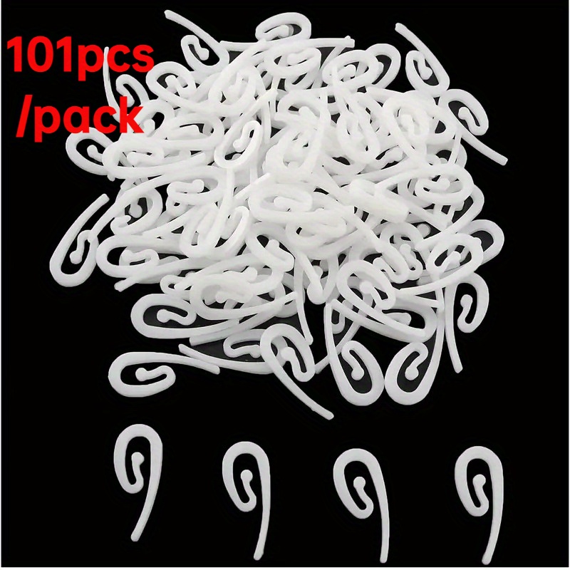 51/101pcs Curtain Hook, Plastic Curtain Holdback For Living Room Office Home Decor