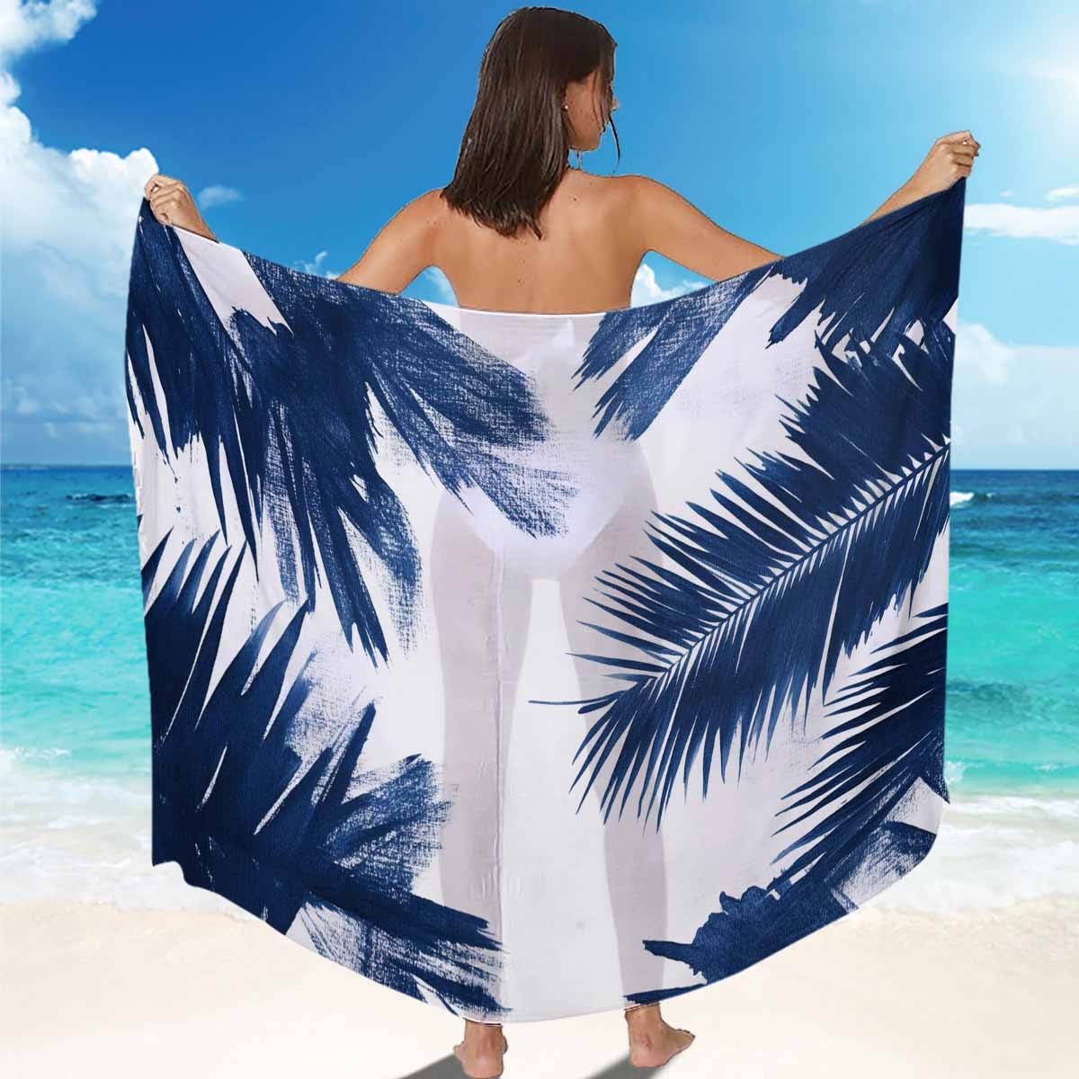1pc leaf pattern beach dress decorative beach towel skirt