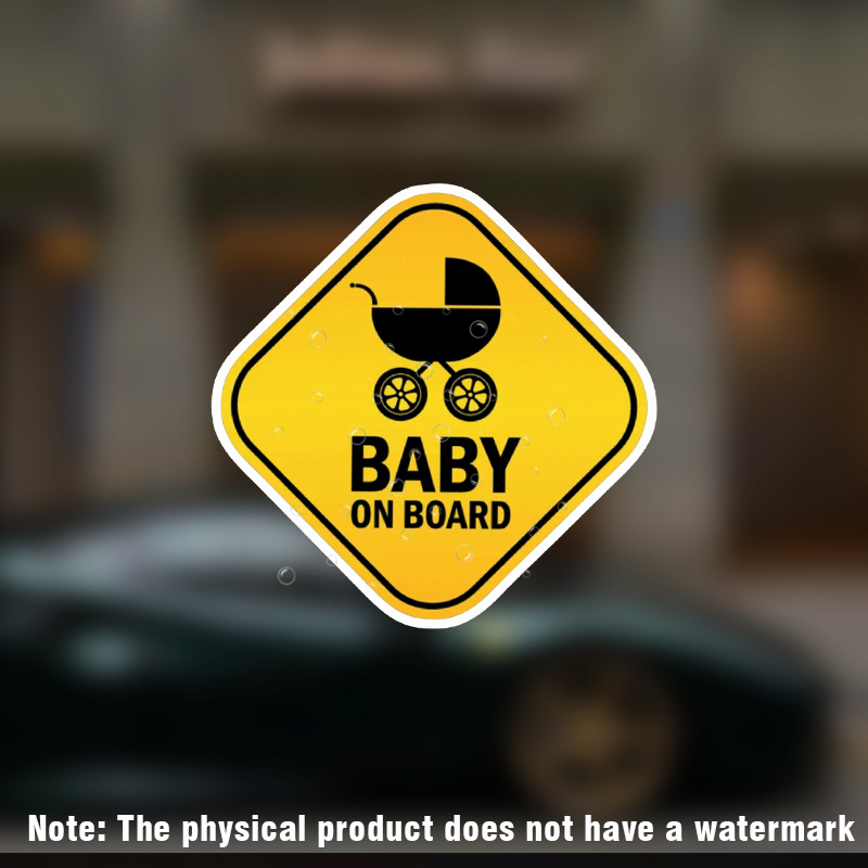 Baby On Board Pram Funny Warning Sign Car Bumper Sticker Decal