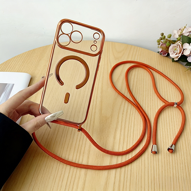 TEMU Phone Case: New Necklace-style Lanyard Phone Case, Magnetic Phone Case, Suitable For Iphone 17 Air, 16 Plus, 15, 14, 13 Pro, 12 Pro Max, And 11