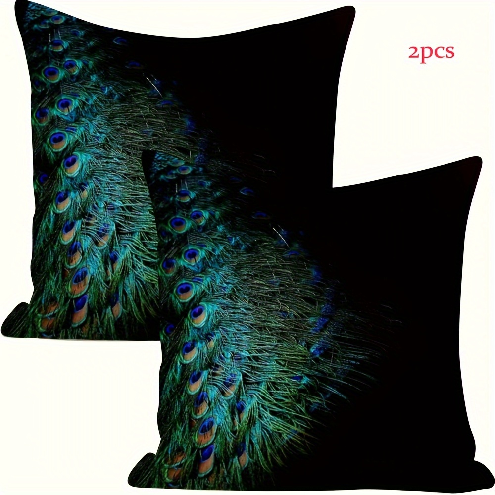 TEMU Lot de 2 housses de coussin à imprimé vintage, design simple face, housses de coussin décoratives en , lavables en machine, avec fermeture
