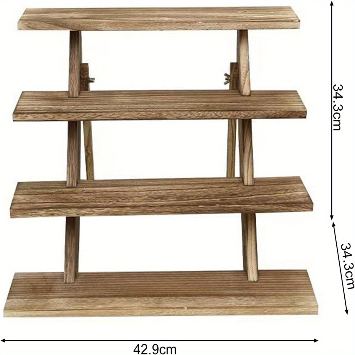 TEMU 4 Tier Wood Display Stand, Table Display Stand For Vendors, Organizer Showcase For Tabletop Shows And Home Using, Wood Rustic Risers