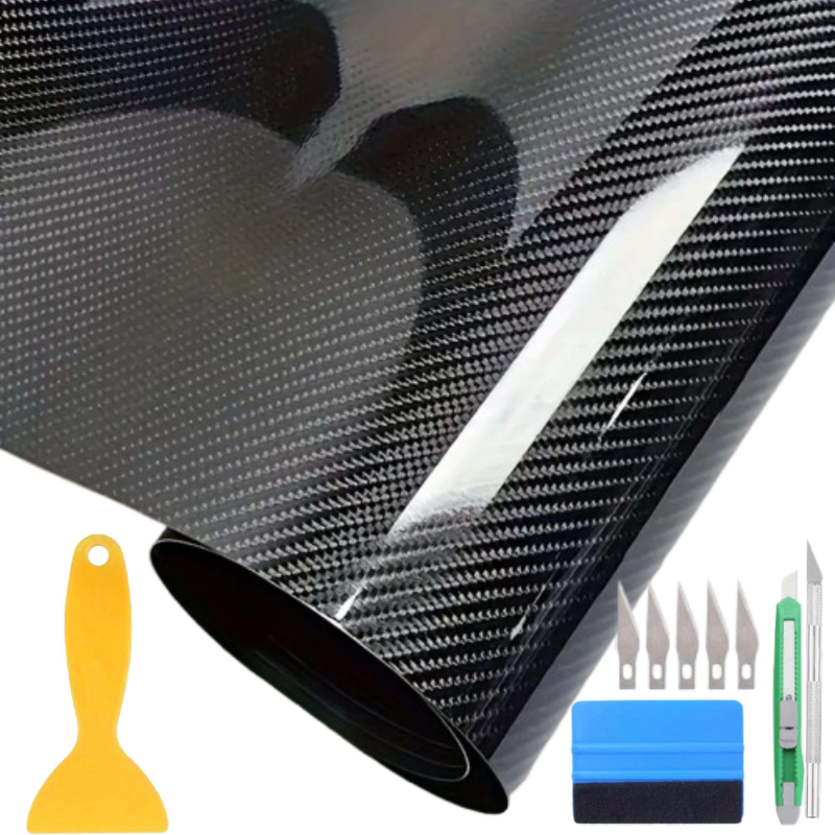 TEMU This Is A 6d Fiber Vinyl Wrap Designed For Packaging, Featuring Technology. Suitable For Car And Motorcycle Interior And Exterior Decoration And