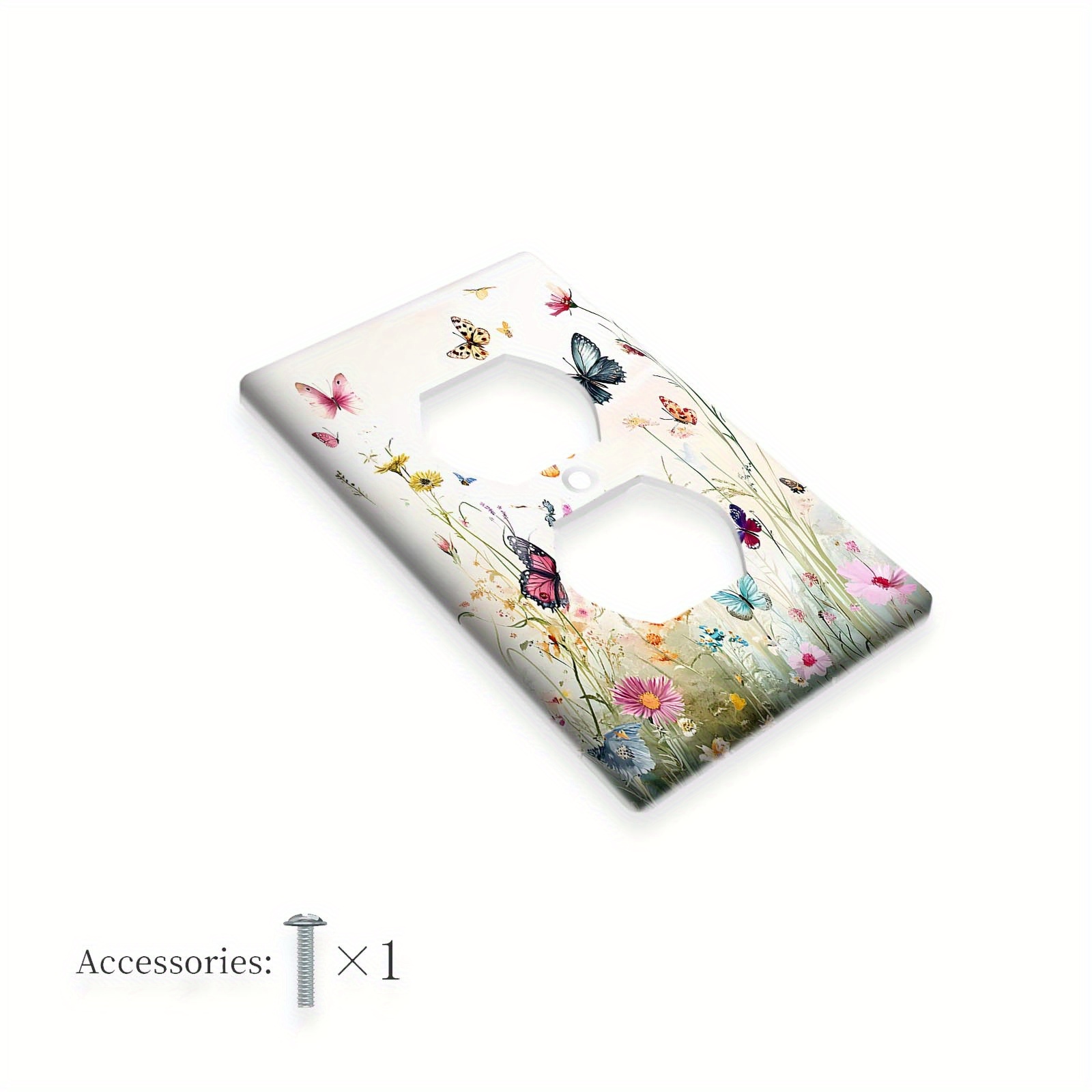 TEMU 1pc Floral Light Switch Cover - Decorative Wall Plate With & Design For Kitchen, Bathroom, Bedroom Home Decor (1 Gang), Kitchen Decor | Motif |