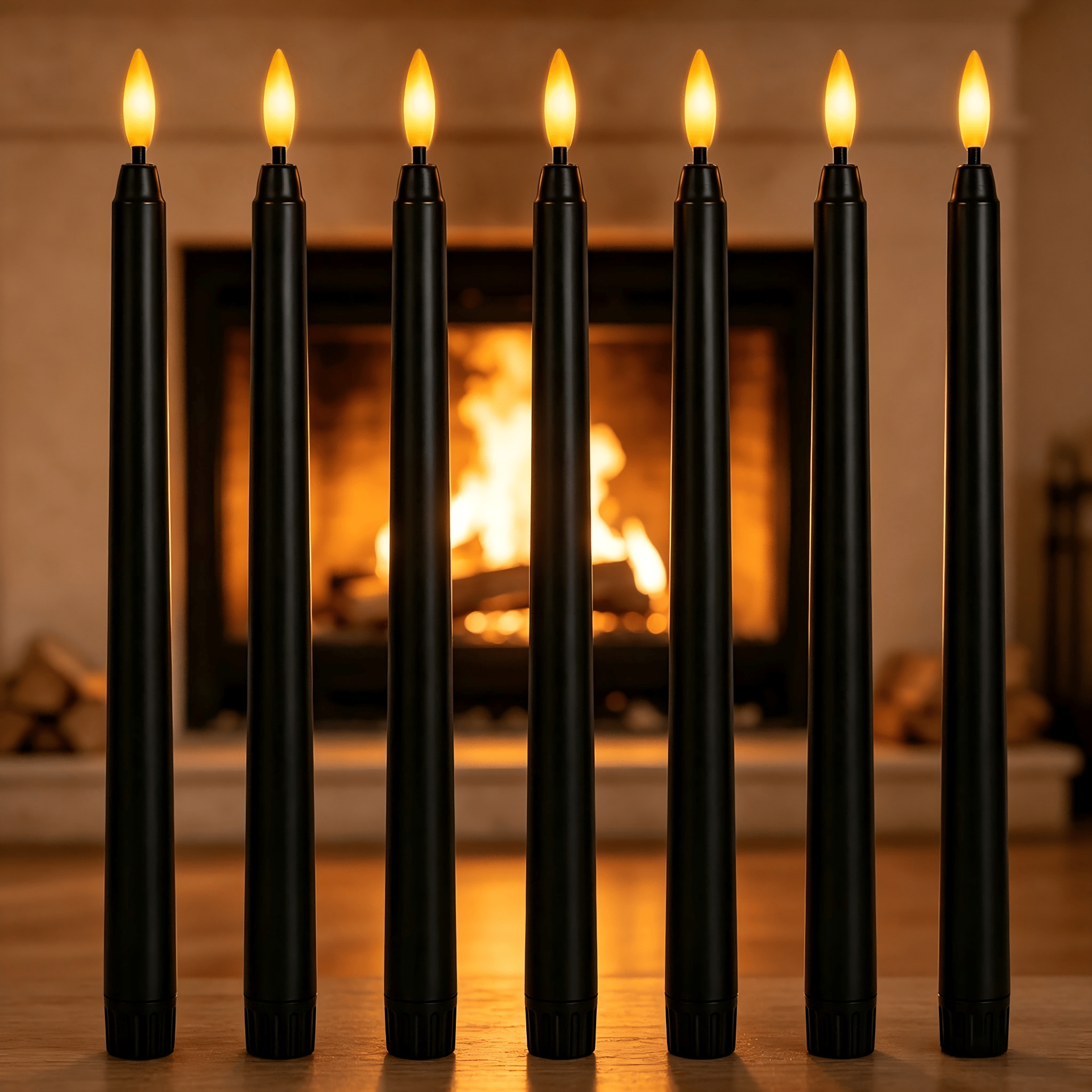 TEMU 7pcs Set Of High-end -tip Led Candle Lights, Simulated Flame With Core And No Smoke, The Safe Decorative Choice, Suitable For Family Dinners,