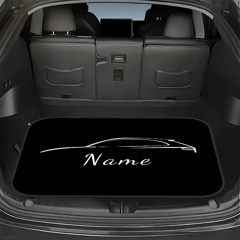 TEMU 1pc Customizable Name Car Trunk Mat Personalized Design Car Pattern, Suitable For Cars, Suvs, And Trucks Cargo Liners, Easy And Fashionable