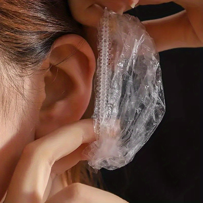 100pcs! A Hairstylists And Clients, Disposable Transparent Plastic Ear Covers Are Ultra-hygienic For Single Use, Durable, And Comfortable, Making Them Essential For Hair Salons