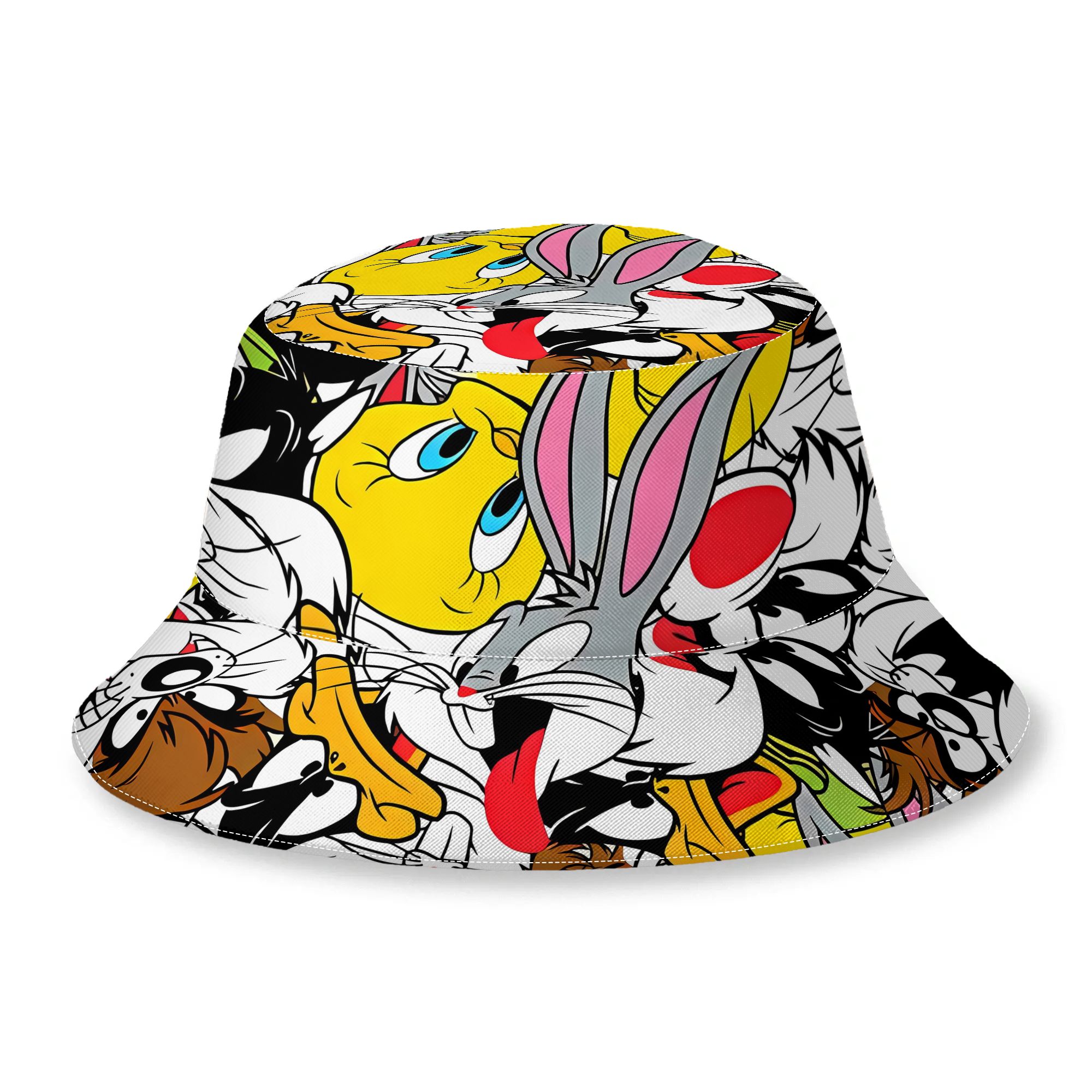 TEMU Cappello unisex a secchiello con motivo stampato a personaggi e con design di stampa 2D
