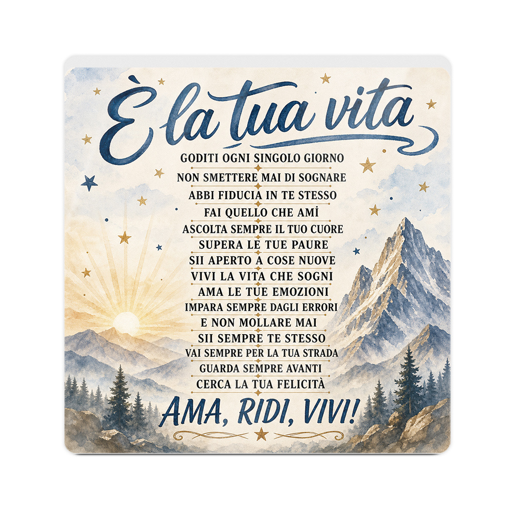 TEMU 2d Flat Putuo Decor 1pc Italian Quotes Pvc Sign Table Decor, E La Tua Vita Enjoy Single Day Have Faith In, Desktop Decoration For Home Church,