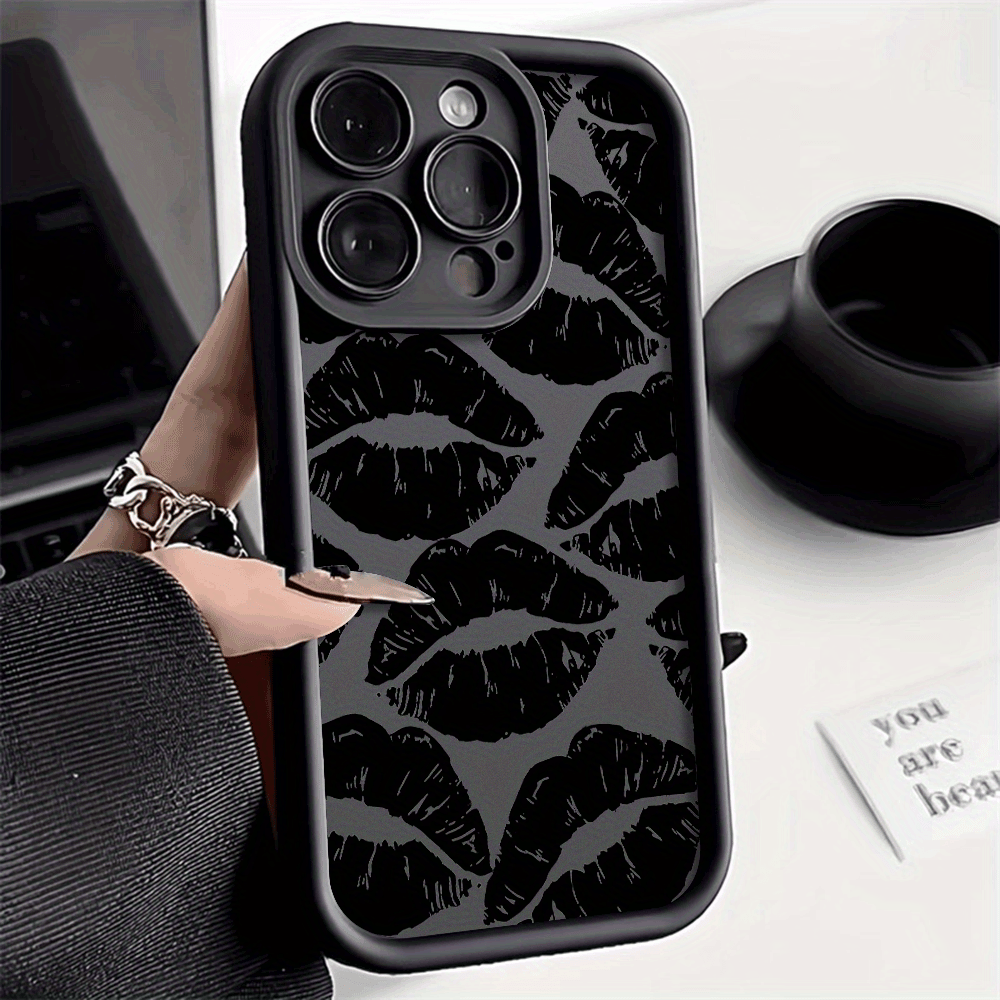 TEMU Phone Case - Fashionable And Individual Black Phone Case For Xiaomi For Redmi Note 14/ 13/ 12/ 11/ 10/ 9/ 8/ (pro/ Plus 4g/ 5g Models) Lens