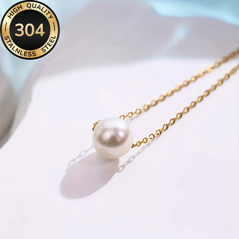 TEMU Collier pour femme avec pendentif unique de haute qualité, en acier inoxydable 304 plaqué or , à la décoloration, doré, bijou pour les