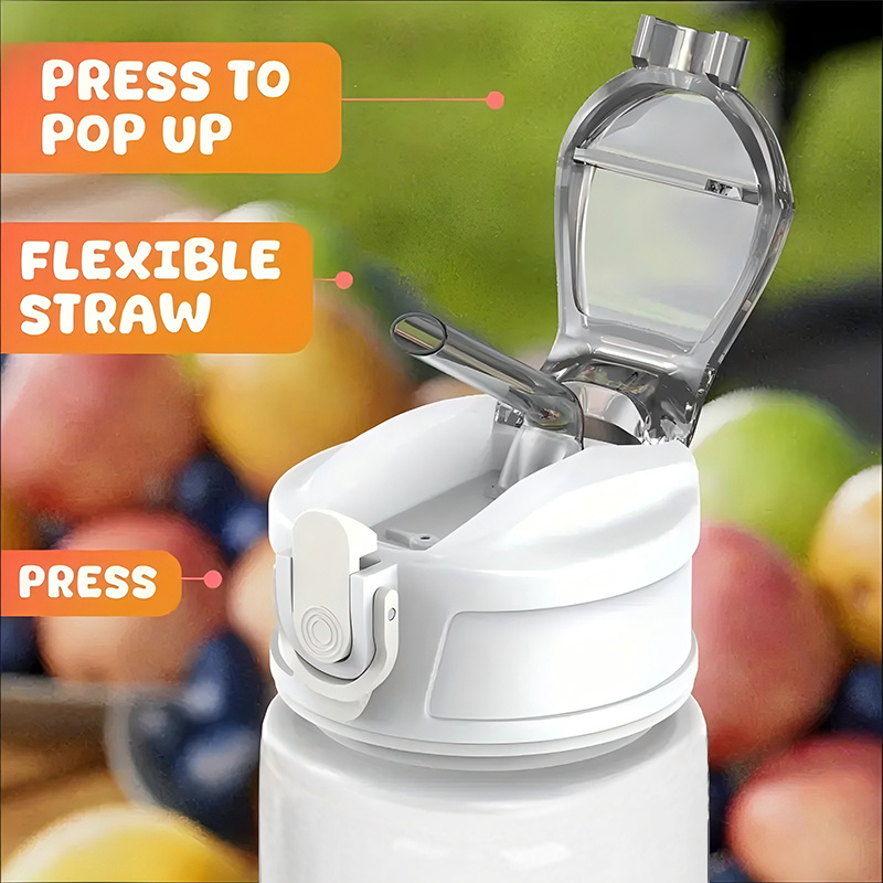 1 bouteille d'eau sur le thème de la mécanique avec motif d'outils - 750 ml/26 oz, couvercle à levier étanche, plastique durable pour salle de sport, sport, voyage, yoga, course à pied - Construction robuste pour la maison et l'extérieur