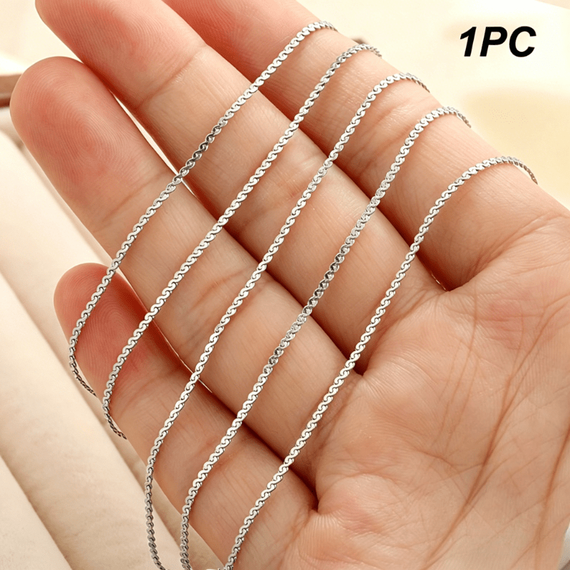 Women's Elegant Flat S-Chain Thin Necklace, Perfect for Layering