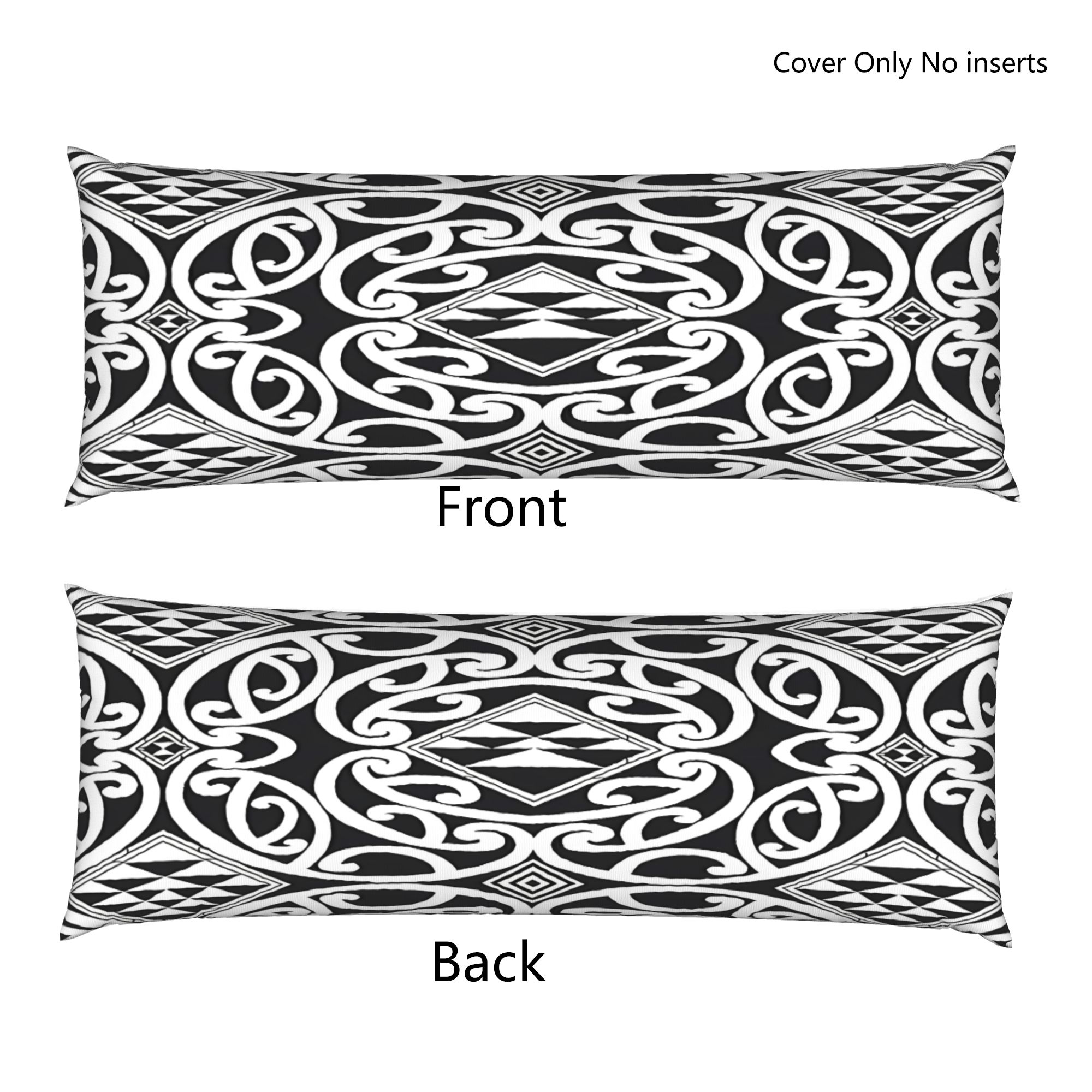 TEMU Black Maori Pattern Cute Theme Kawaii Body Pillow Cover - Decorative Sleeping