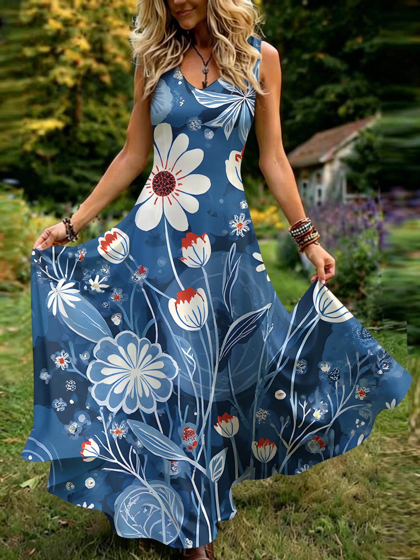boho style dresses for women sold on Temu United States