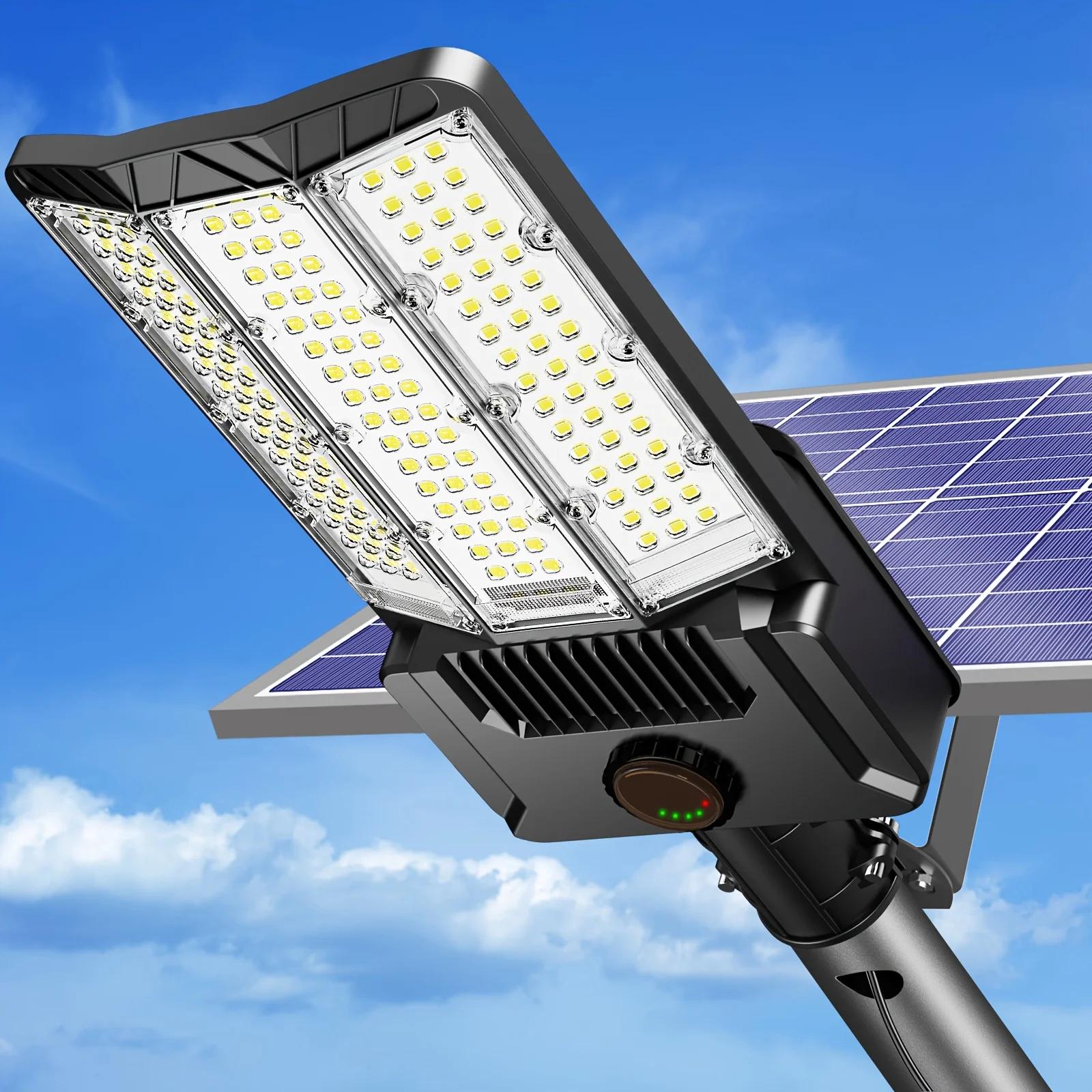 Solar Street Lights Outdoor Motion Sensor Light 6500k Solar Security Flood Lights Solar Lamp For Yard, Road