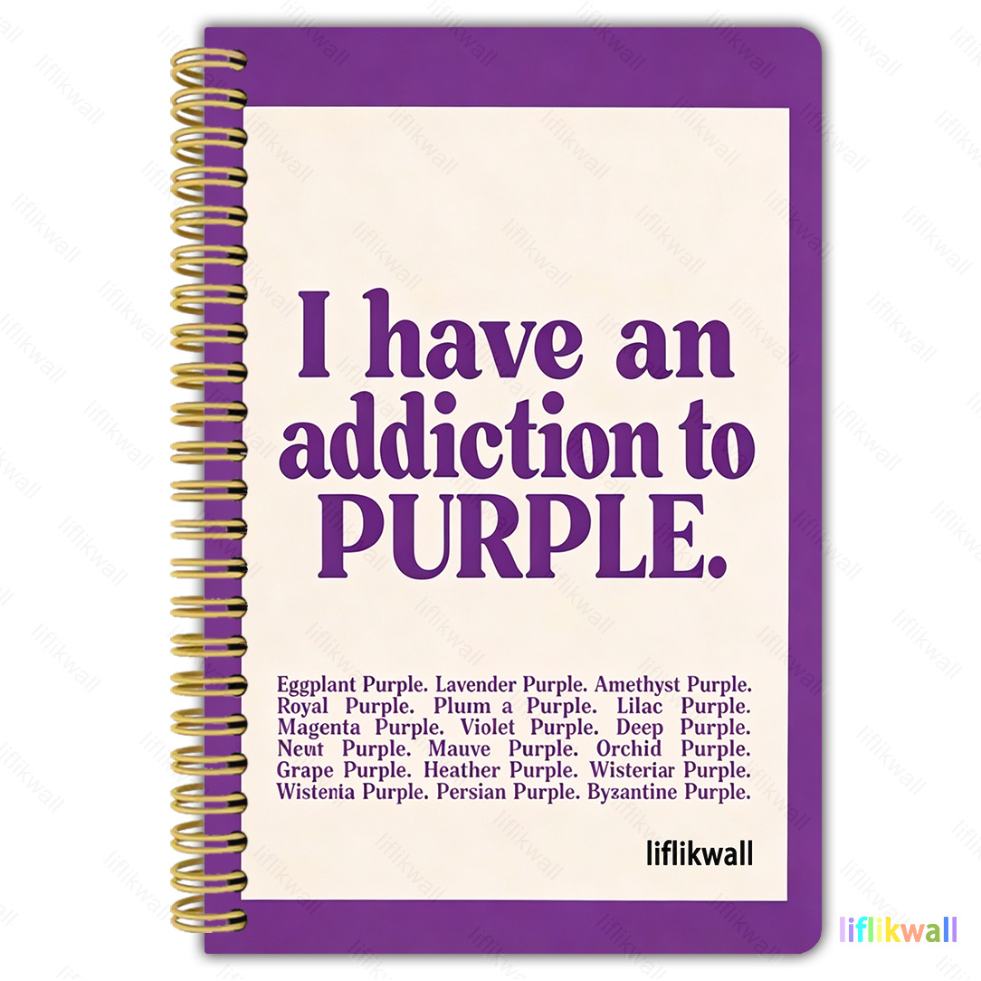 TEMU 1pc Fashionable Purple Notebook, Spiral Bound - High-quality Inner Pages, Women' Office Supplies, Daily Desktop Decoration, Suitable For Offices