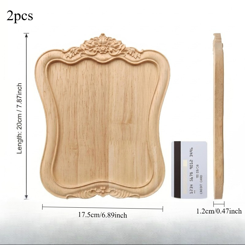 TEMU Lot de 2 Cadres Photo Rétro 3D en Bois , Base en Bois Non-Coupée, Plateau en Bois Irrégulière, Planche Décorative à , Base d'Ornement de Bureau
