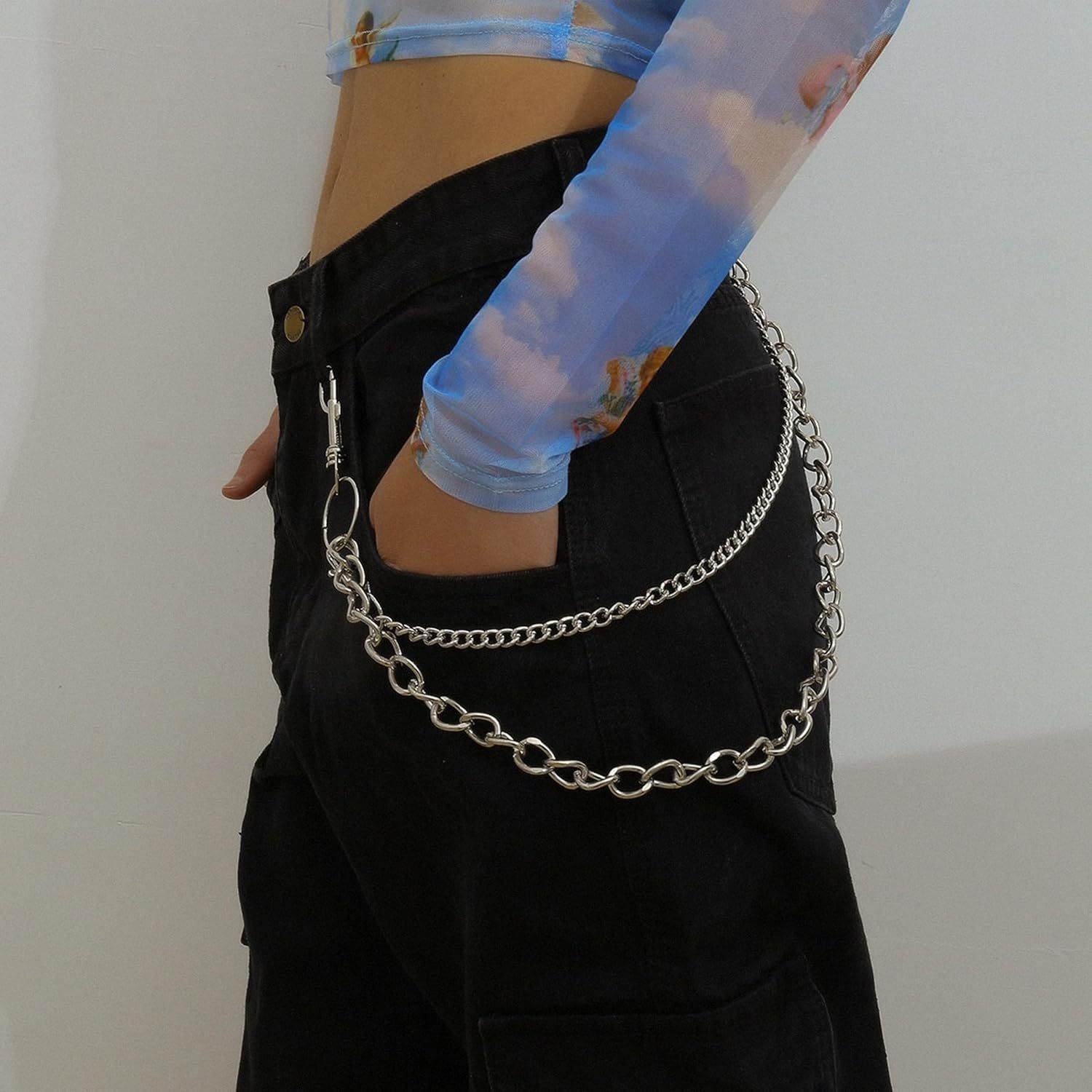punk rivet belt goth belts pants chain emo belts punk rock  display picture 3