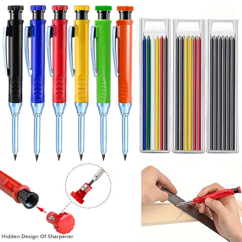 

Ensemble de 5 crayons de , 2.8mm en métal avec clip pour stylo à trou , affûteur intégré, règle lisse, plumes, pour , l'ingénierie, les outils de d'