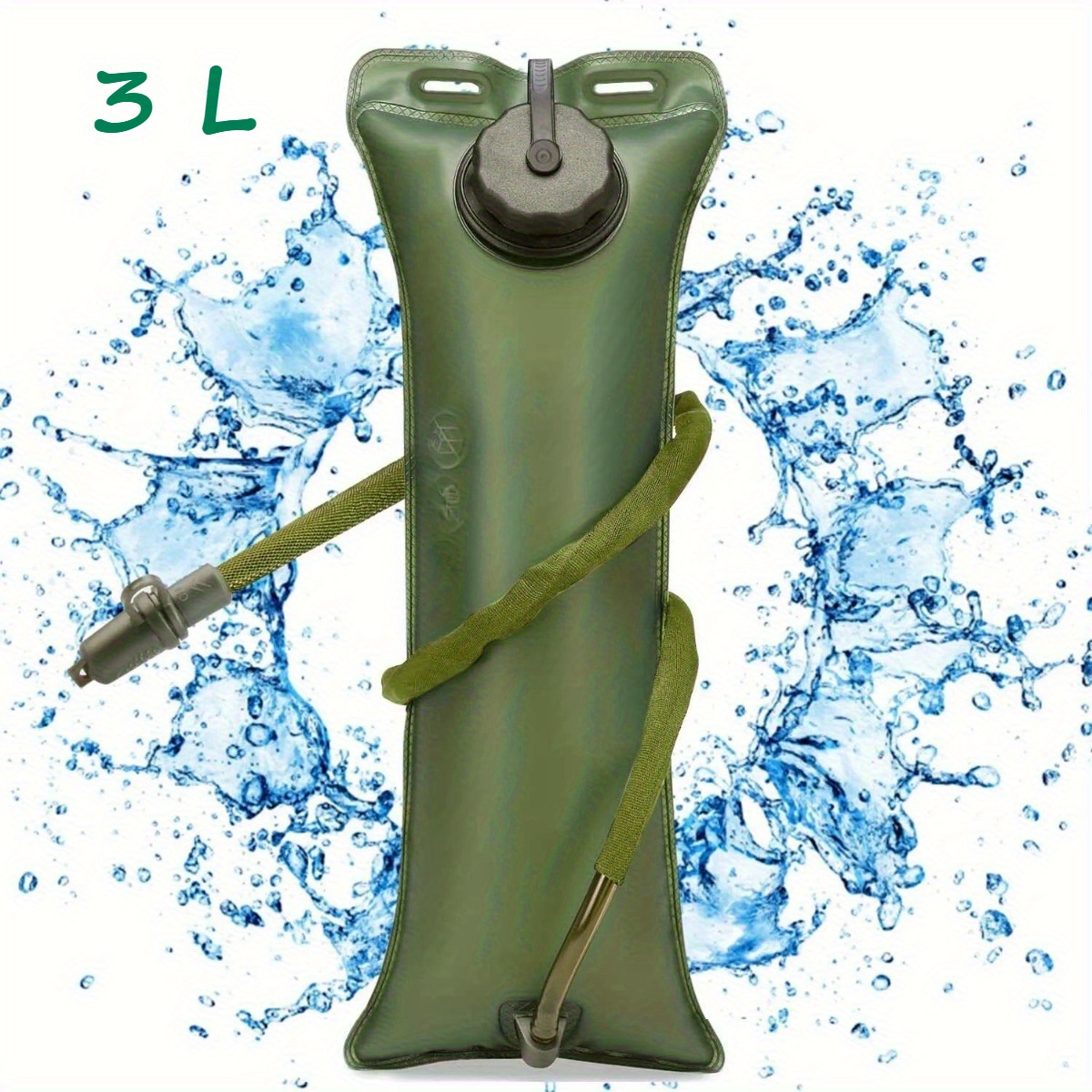 TEMU 2.5l/3l Large Cycling Hydration Bladder - Heavy-duty Eva Water Bag, Leakproof & Bpa-free -release Bite Valve, & Hose Connector For Hiking,