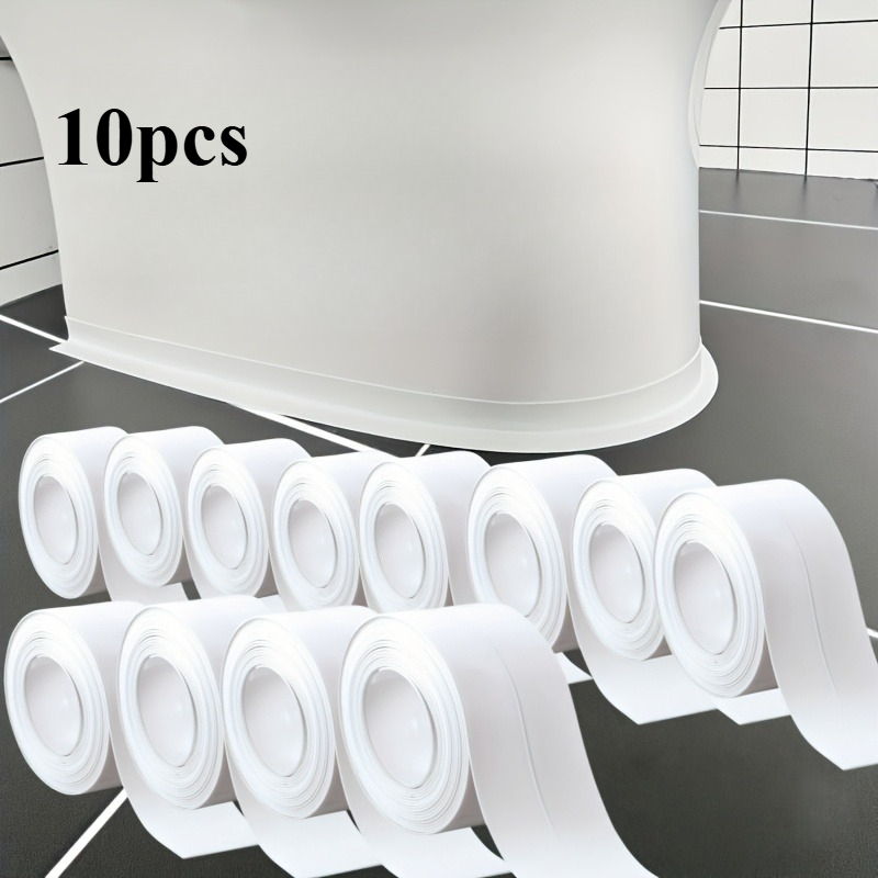 TEMU 10 Rouleaux de Ruban d'Étanchéité Autoadhésif Robuste | Bande de Calfeutrage, Convient pour de Douche, Cuisines, de Bain et la Décoration des ,