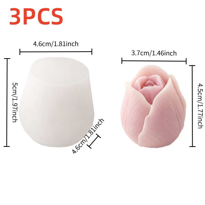 TEMU Stampo in resina siliconica a forma di da 3 pezzi per , candele e artigianato - Stampo flessibile a forma resistente al calore con multi-cavit�