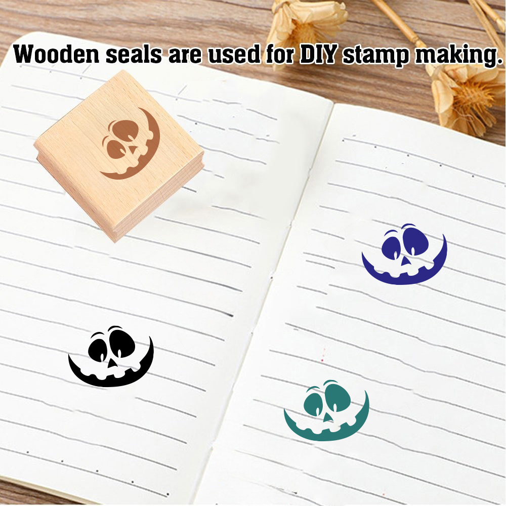 Small Multifunctional Wooden Rubber Stamp for Journals
