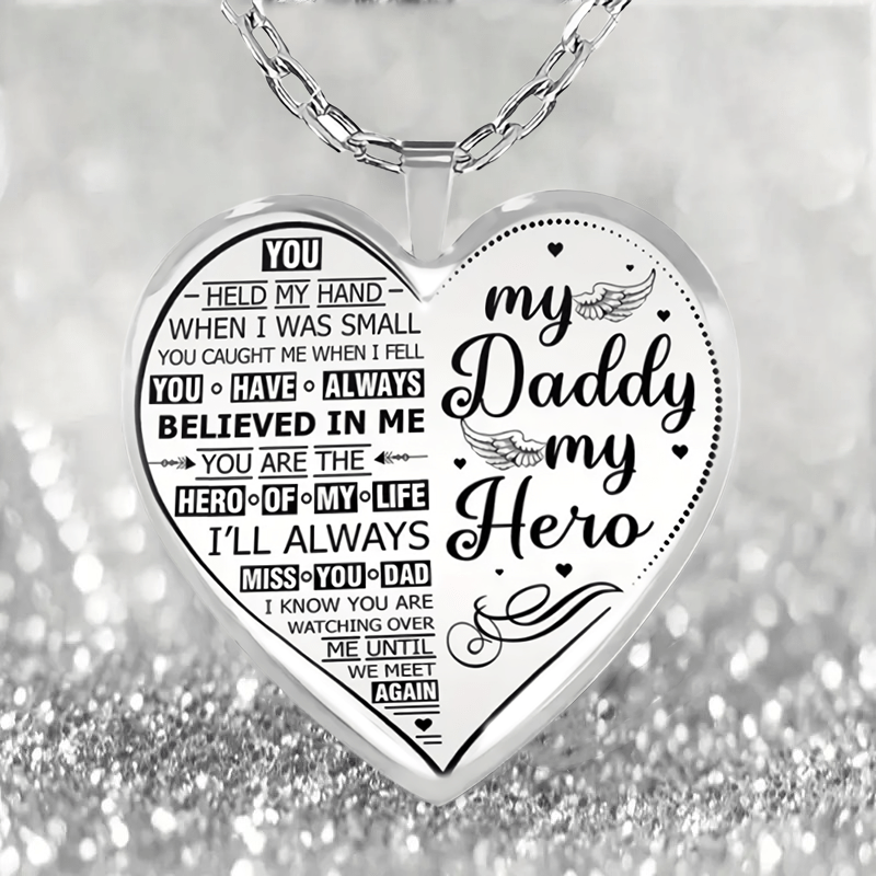 TEMU 1pc Heart Shaped Fashion Pendant Necklace As A New Year's Gift, Holiday Jewelry For Dad