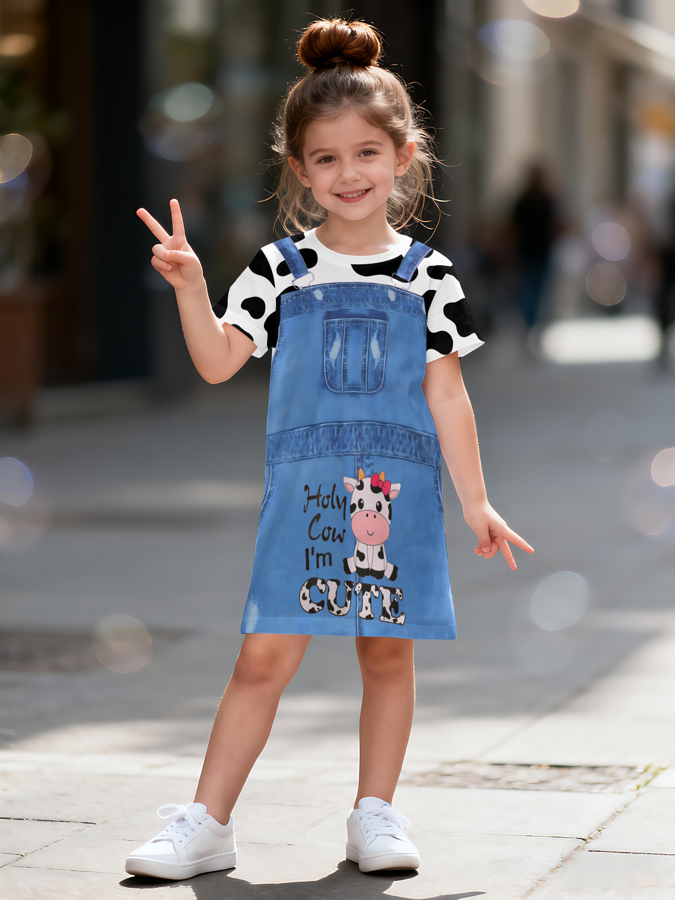 cow dress toddler girl sold on Temu United States
