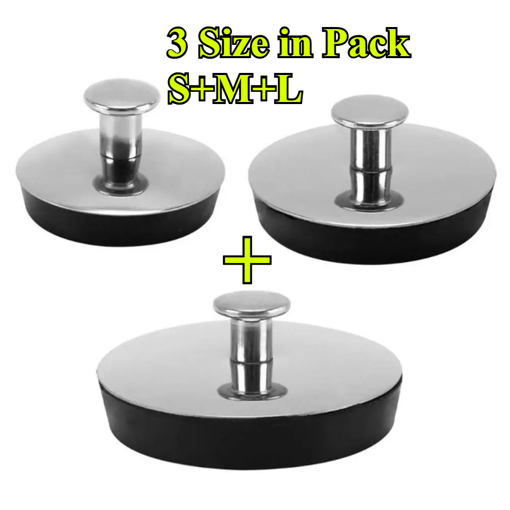 Image of 3pcs Stainless Steel Bath Plug Drain Stopper, Anti-slip Plug For Kitchen Sink, Bathroom, Bathtub, And Durable Sanitary Ware,bathroom Organizers And Storage