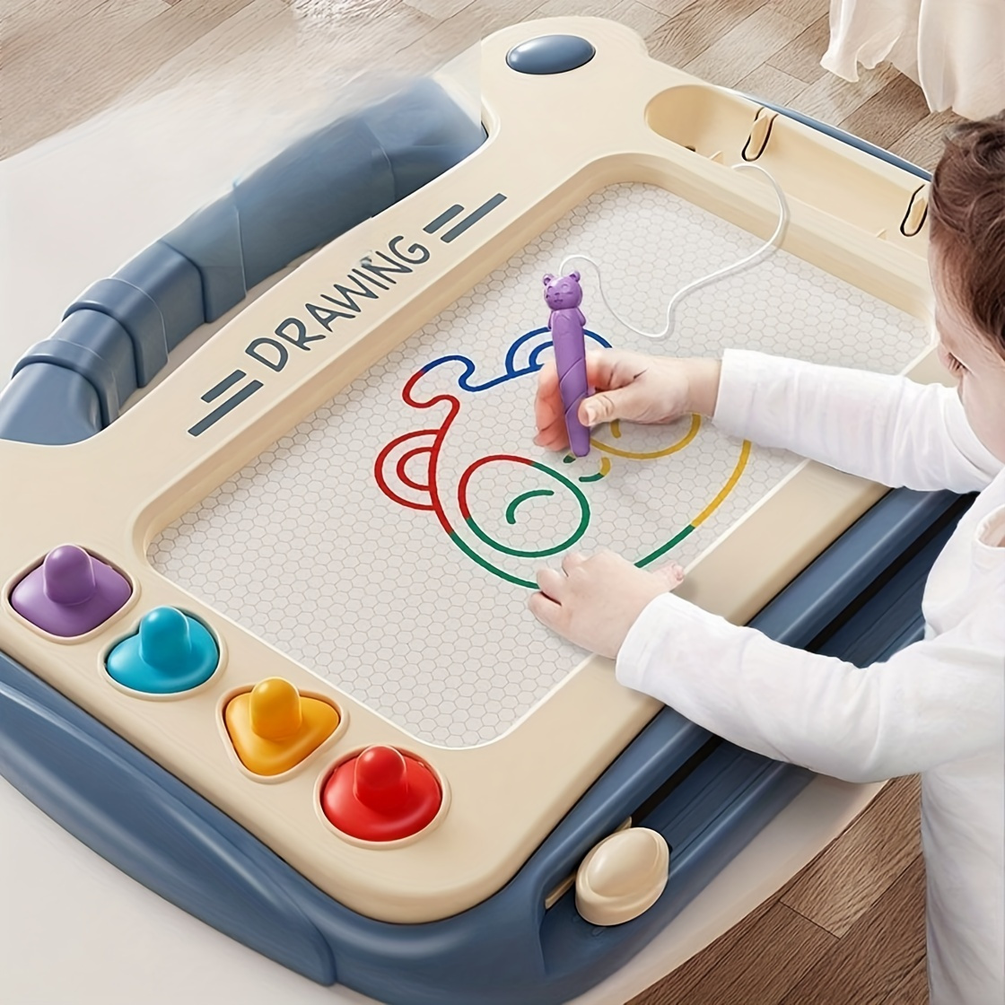 childrens drawing board sketching doodle board toy intelligence learning toy birthday gift for boys and girls christmas and halloween gift 4 stamps 1 pencil 4 stands details 1
