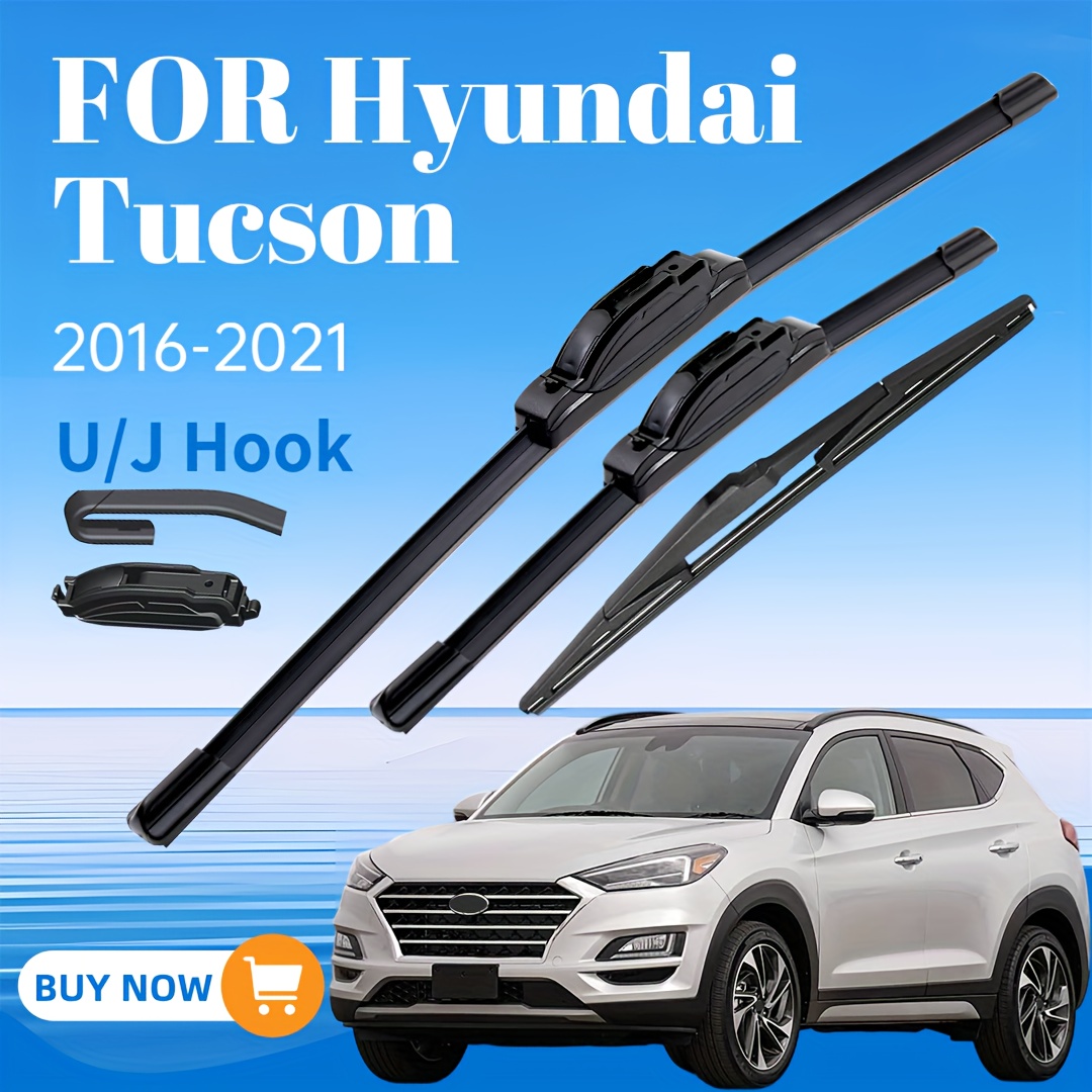 TEMU Для Hyundai Tucson 2016-2021 комплект щіток склоочисників передніх та задніх - 26"+16"+14" 3 шт., всепогодні, міцні, стабільні та тихі