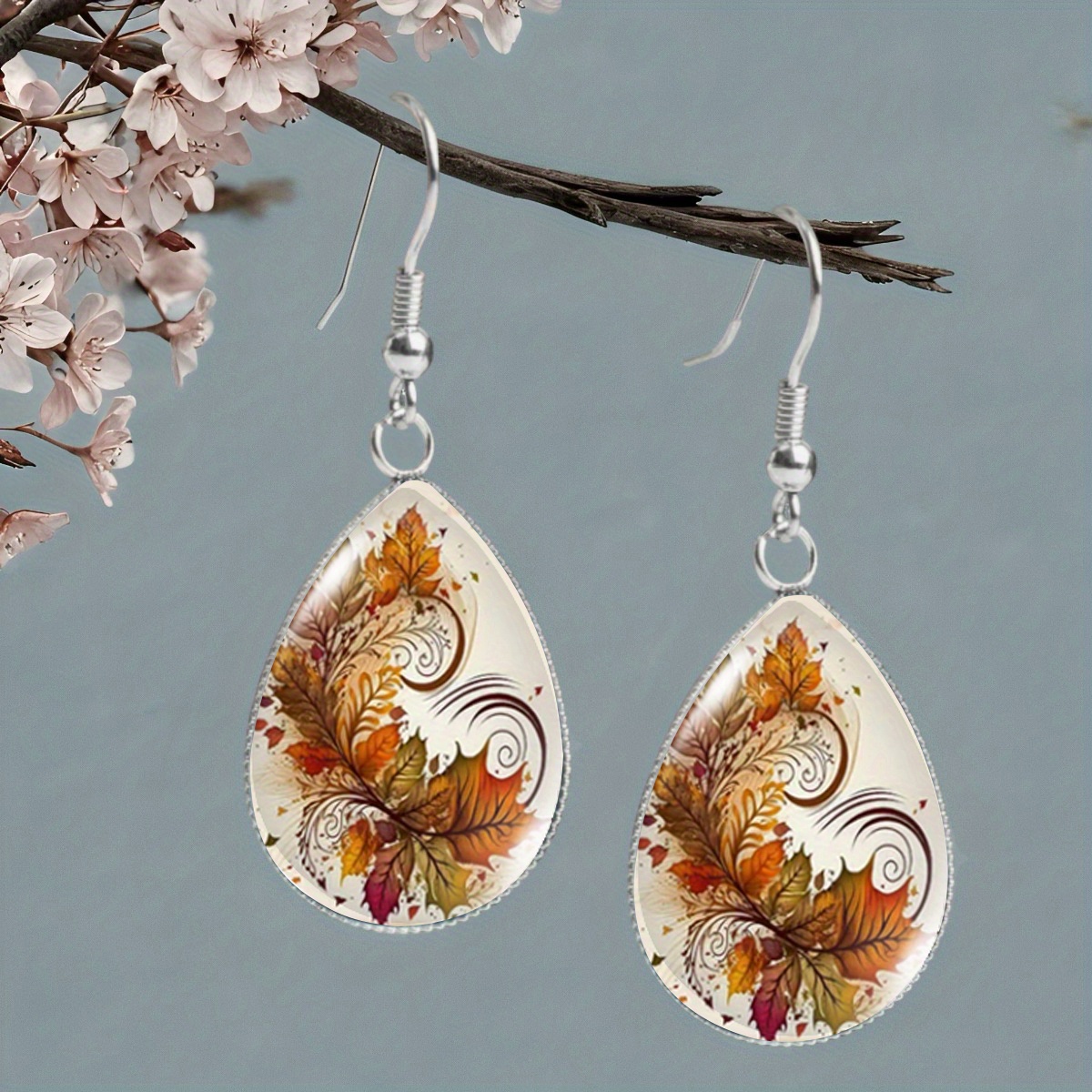 TEMU A Pair Of Vintage-style Autumn Maple Leaf Jewelry For Men And Women, Elegant And Fashionable, Perfect For Casual Holidays, Birthdays, Christmas,
