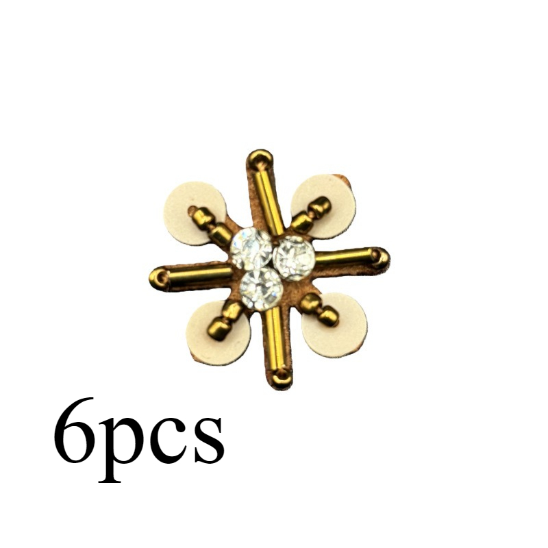 TEMU 6 pz Accessorio decorativo tridimensionale per con da , per abbigliamento, scarpe e cappellino, per fai da te, con perline a tubo di rame antico