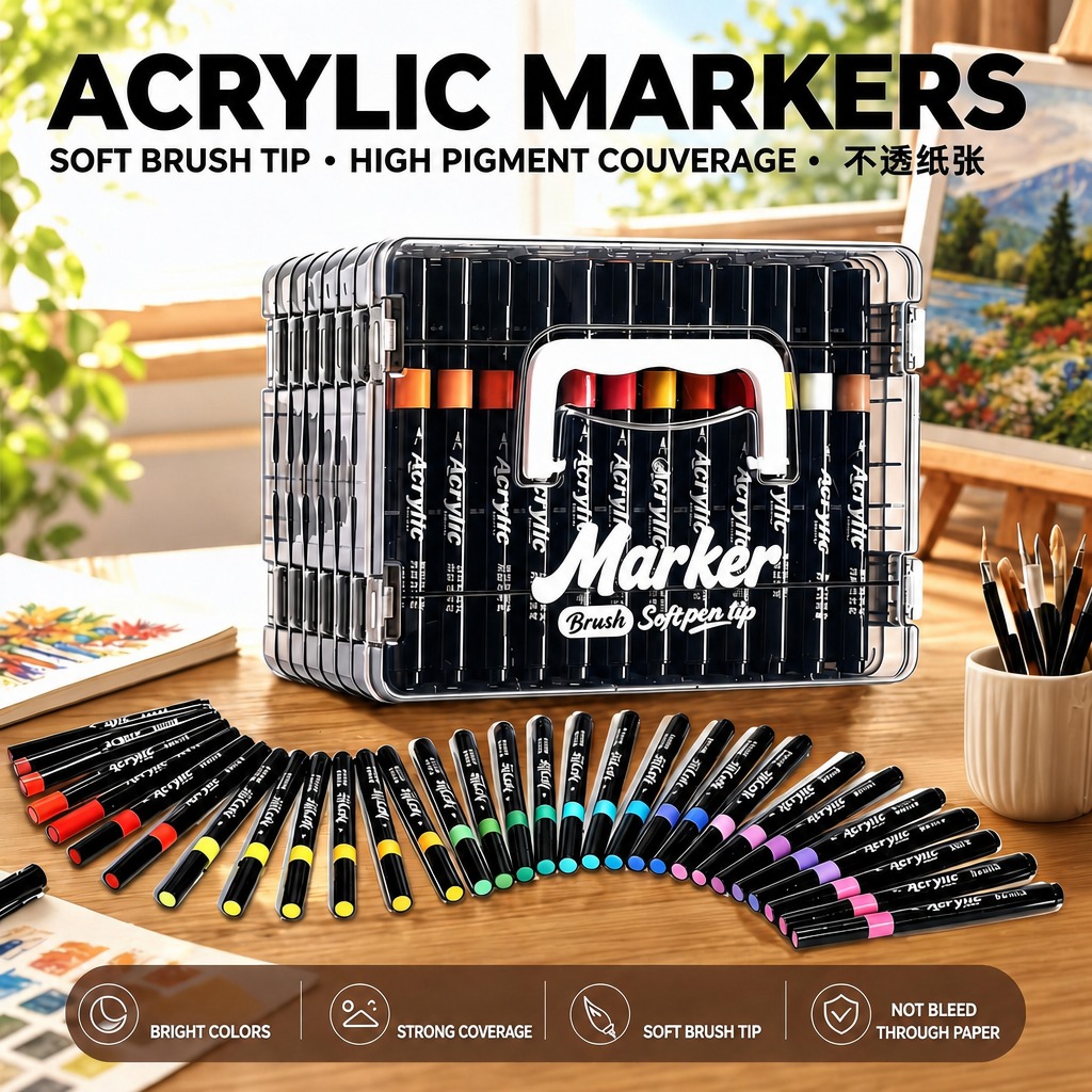 24/36/48 Color Quick-Drying Acrylic Marker Set