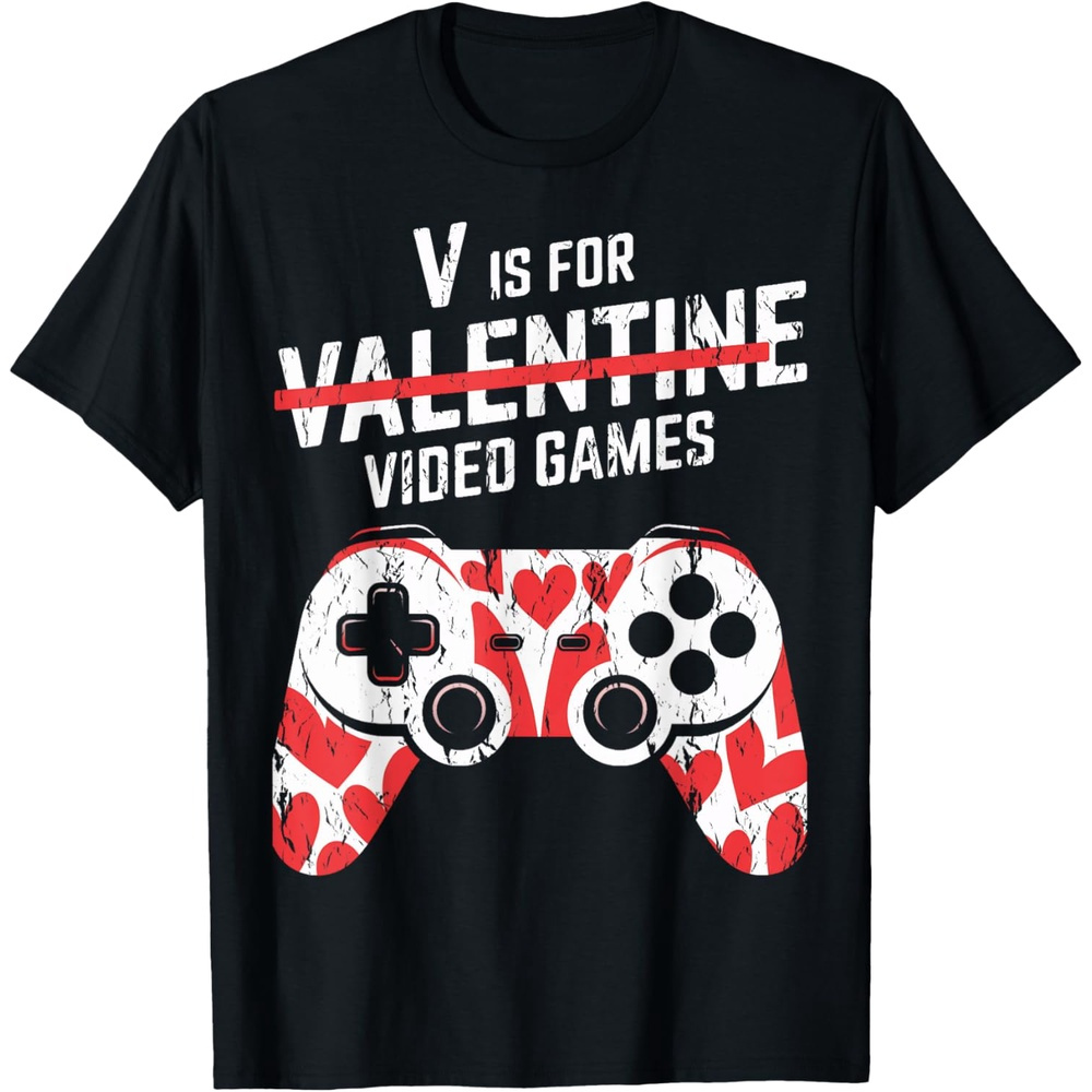 

Funny Valentines Day Gamer Boys Video Games S V Day T-shirt For Boys Soft Fabric, Breathable, Comfortable Short Sleeve Tees Boys Shirts Boy Girl Best Gift