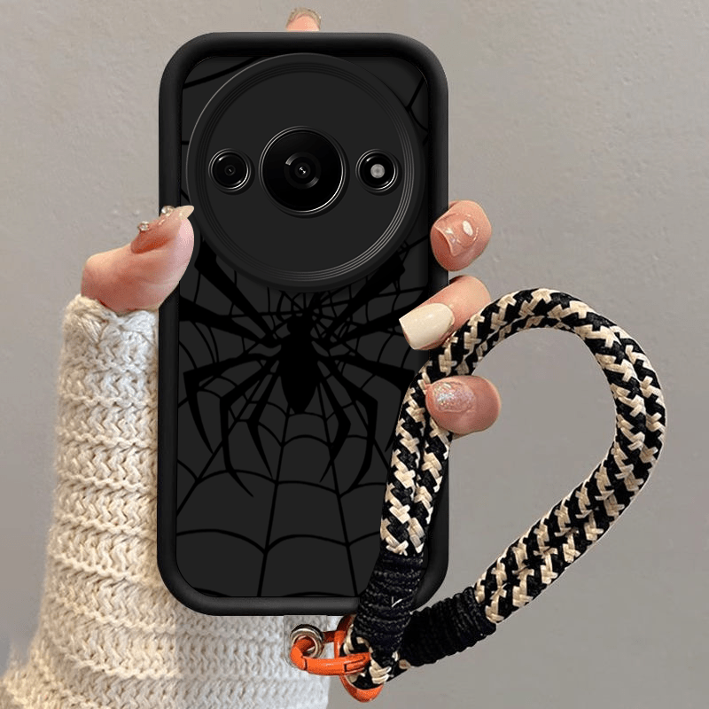 TEMU Coque de téléphone - Housses de téléphone noires sur le thème des araignées conçues pour Xiaomi Redmi A3 et pour Xiaomi POCO C61 (Multi-modèle