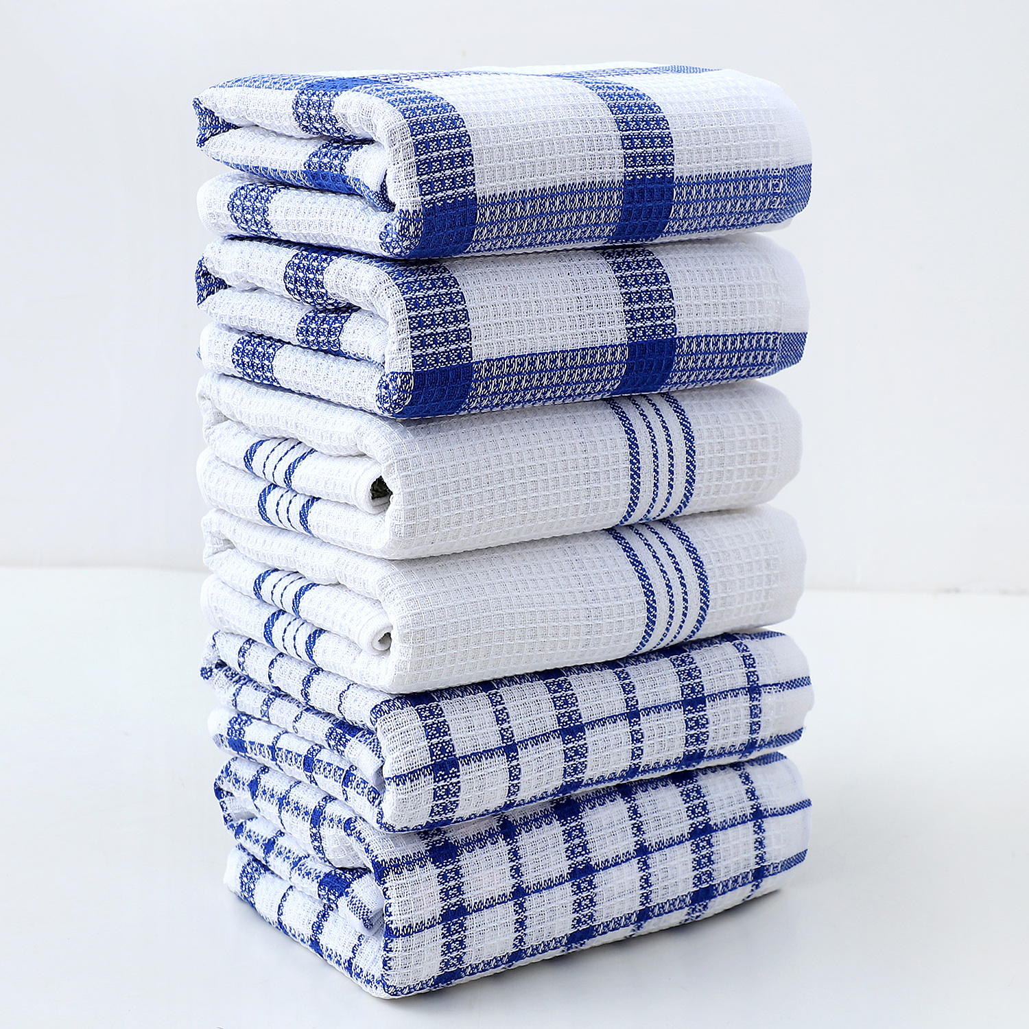 TEMU 6-pack 100% Kitchen Towels, 25x15 Inch Extra Large Dish Towels, Ultra Absorbent Quick Dry, Striped , Soft Reusable Washable Dish Rags And