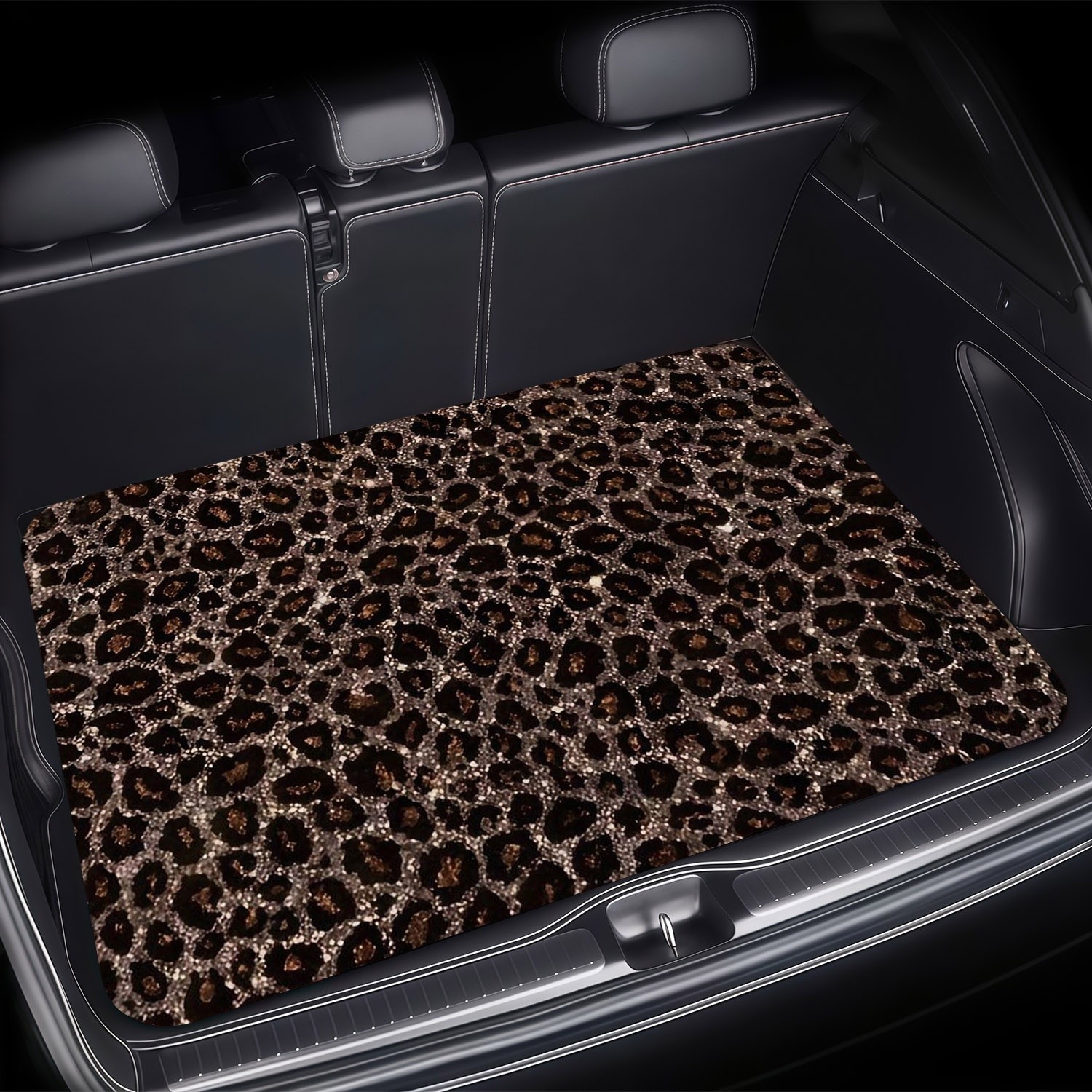 E-shop 1 Stück Leopardenmuster Kofferraummatte, Material für Auto-Innenraumorganisation, Stilvoll & Langlebig, in die meisten Kofferräume
