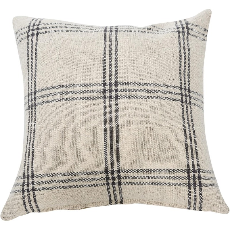 TEMU 1pc Double-sided Printed Square Pillowcase, 2d Flat Print, Beige Base With Simple Black Pattern, Clean And Elegant Atmosphere, Suitable For