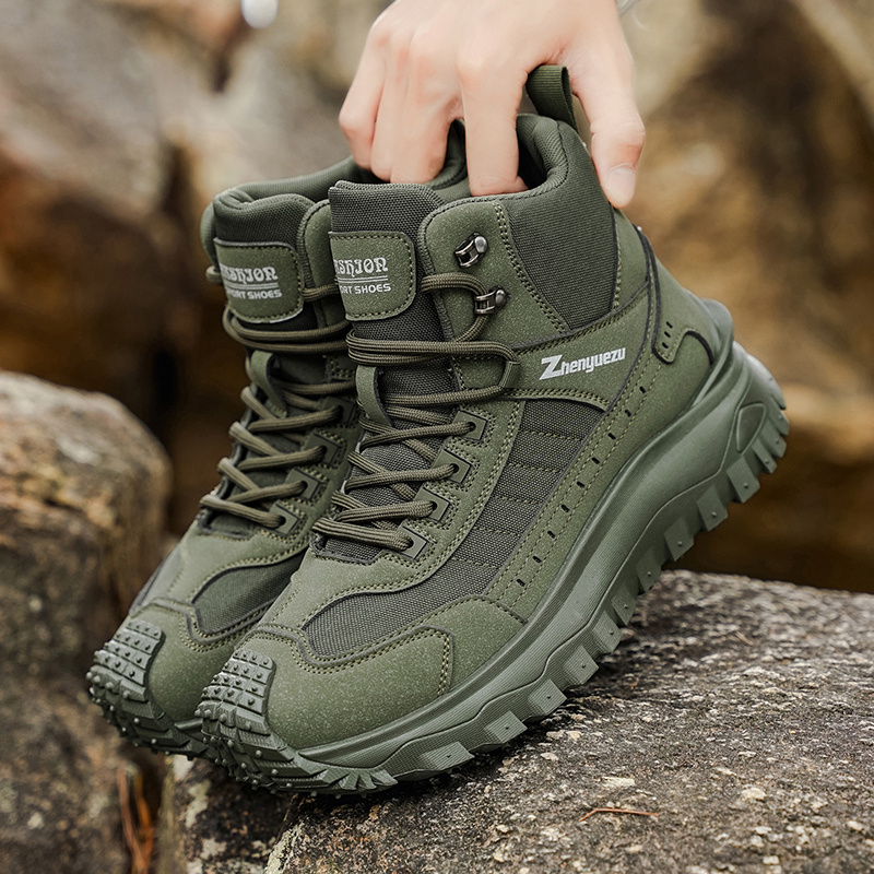 Autumn New High-Top Large-Size Hiking Boots, Comfortable Thick-Soled Lightweight Casual Walking Shoes, Suitable for All-Season Daily Outdoor Sports, Walking, Travel, Hiking, and Camping Gear