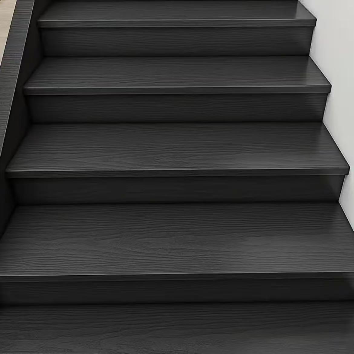 Image of Peel-and-stick Vinyl Wood Grain Stair Tread Stickers Suitable For Diy, Realistic Wood Decals With Application, & Stick Suitable For Stair Step Renovation, Concealing Covering For Improvement, No