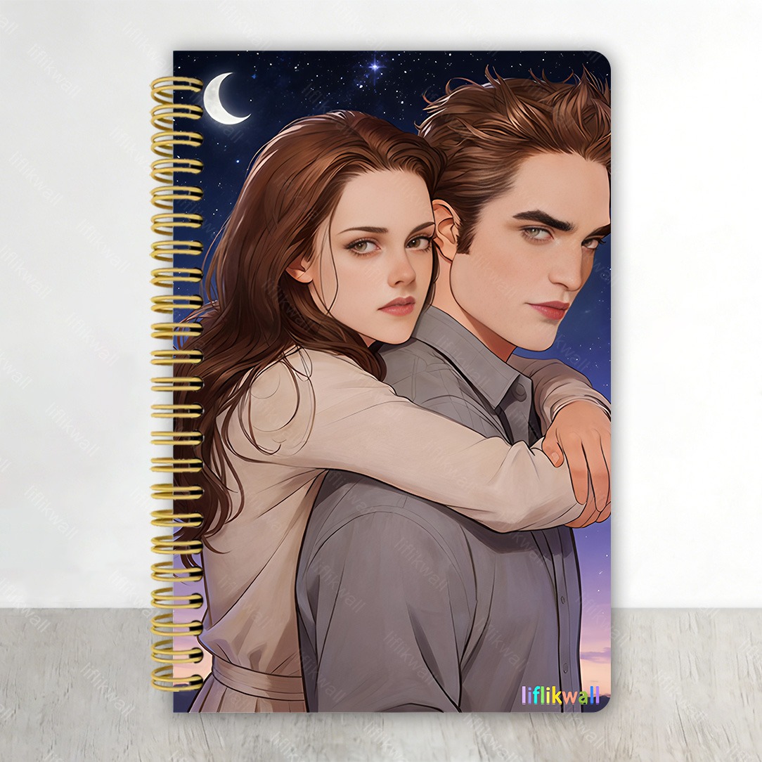 TEMU Carnet Spirale avec et Bella, Vampires, Dimensions 5,5 x 8,3 Pouces, 50 Pages , Écriture Fluide, Couverture Résistante, Idéal pour les Études et