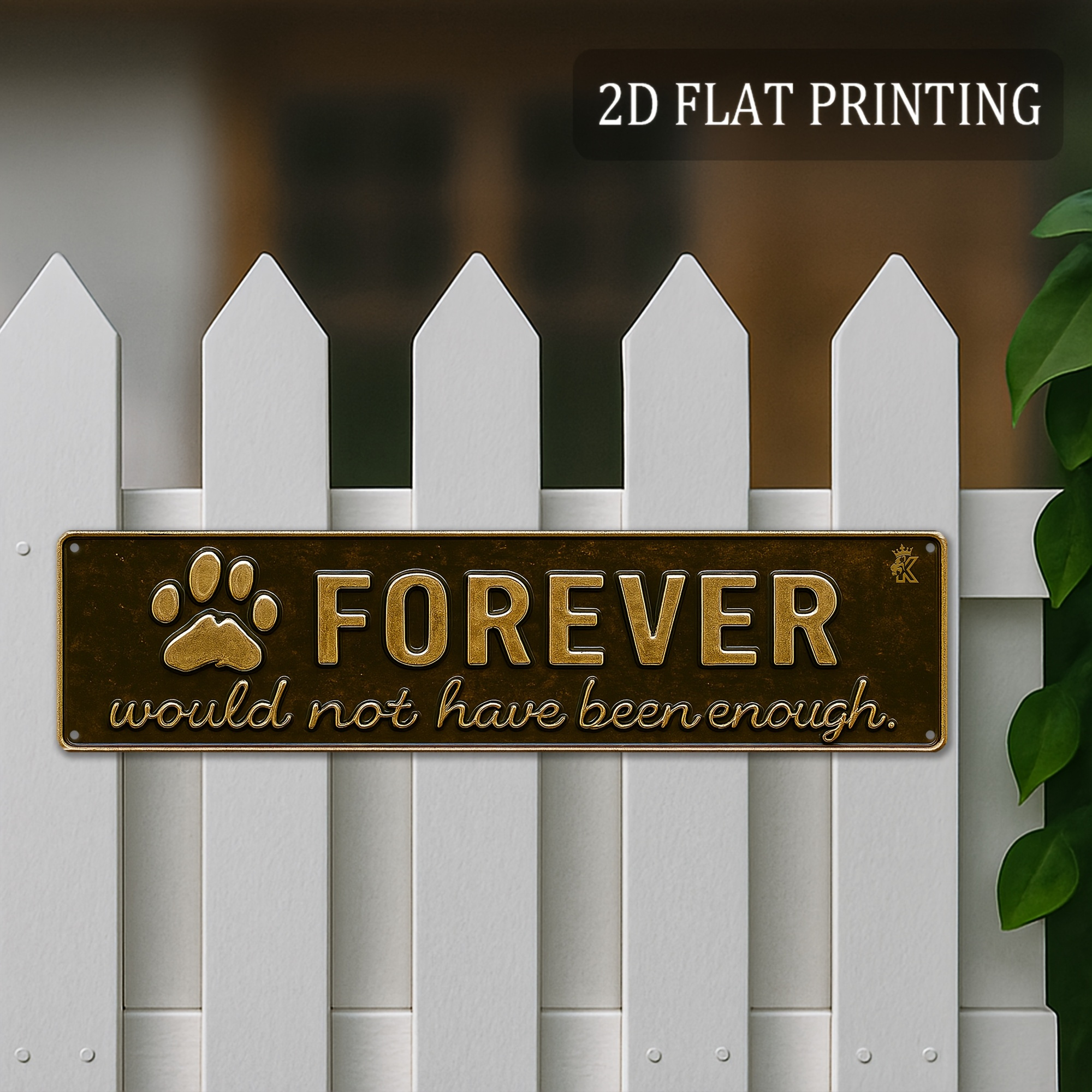 TEMU 2d Flat "forever " Wooden Wall Hanging | Country Style Paw Print Commemorative Ornament, Suitable For Outdoor/indoor Memorial, Very Suitable For