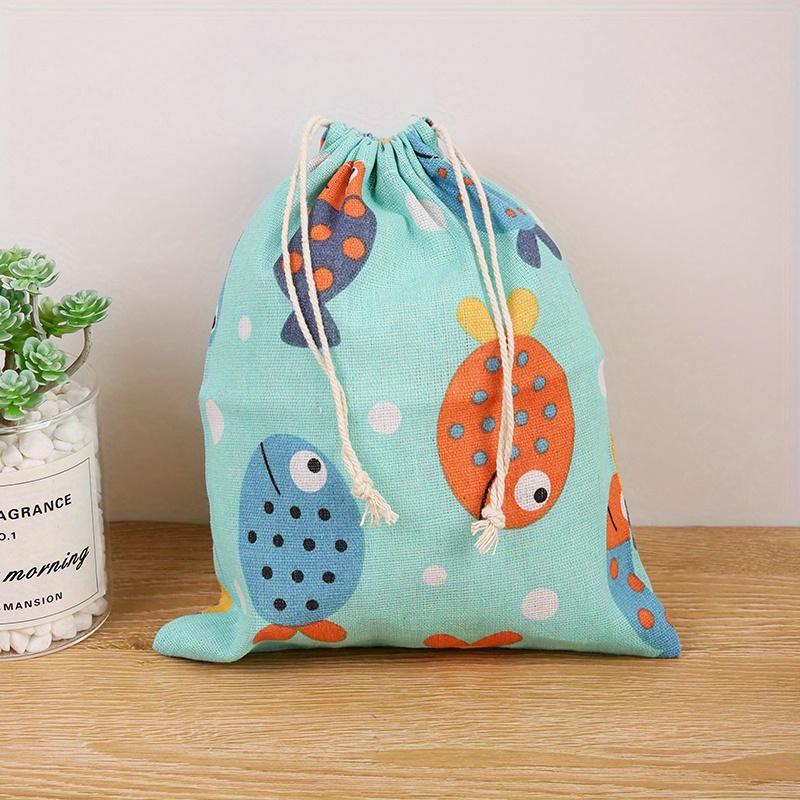 TEMU Sac de Rangement Pliable pour Voyage Série Poissons de Dessin Multispécifications, Sac d'Organisation et de Tri Multifonctionnel